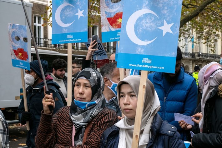 Muslims protest Uighur genocide (Photo by Koca Vehbi, Shutterstock.com)